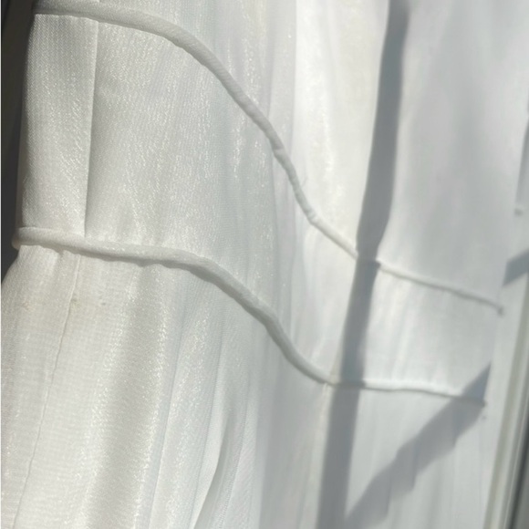 NEW IEENA for MAC DUGGAL 55272 White Chiffon Ball-Gown Wedding Dress Sz 0 - Picture 13 of 14